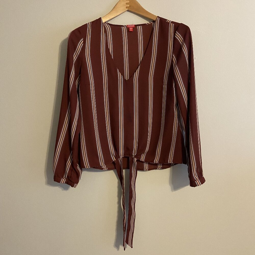 Maroon Striped Blouse